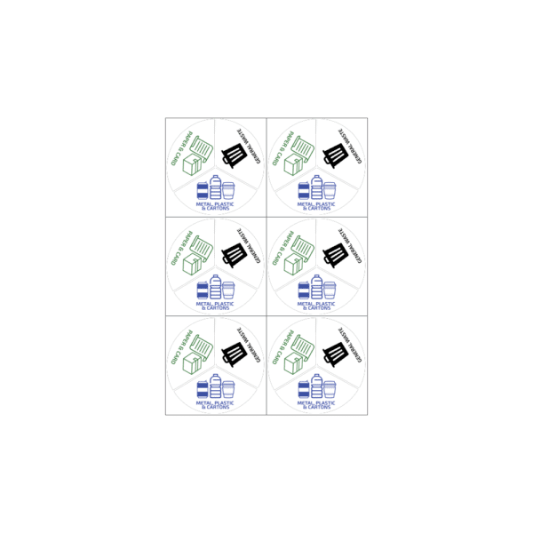 Decotel 3 Divider Bin Standard Labels (EU)